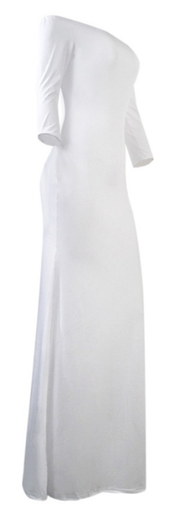 New plus maternity maxi mumu no shoulder off dress - Picture 4 of 5